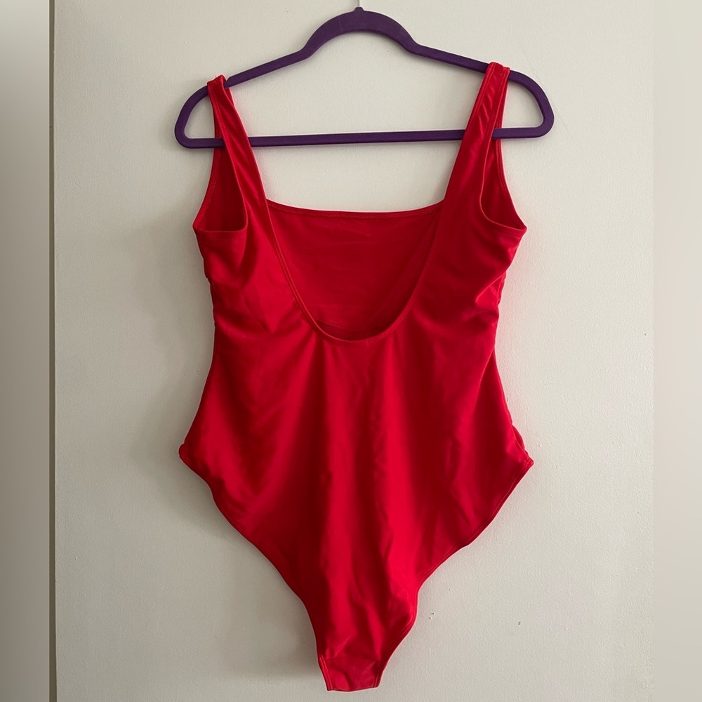 Wolf & Whistle Fuller Bust Red One-Piece Swimsuit - Picture 4 of 5